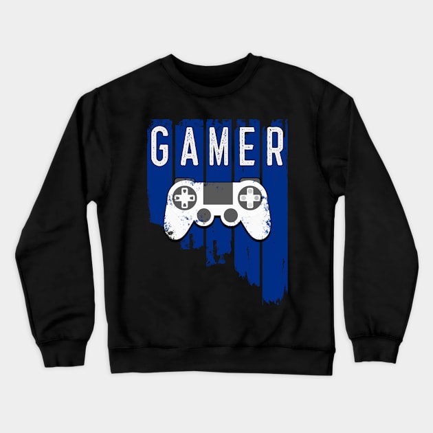 Gamer - PlayStation Theme Crewneck Sweatshirt by MrDrajan